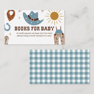 Tarjeta De Recepción Libros de Baby Shower de Cowboy para bebé