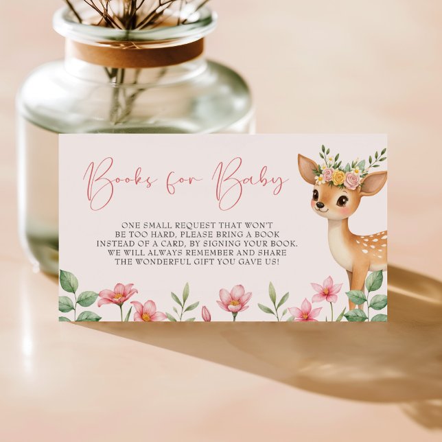 Tarjeta De Recepción Libros De Baby Shower De Deer De Woodland Para Beb (Subido por el creador)