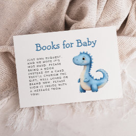 Tarjeta De Recepción Libros de Baby Shower de dinosaurios azules para b