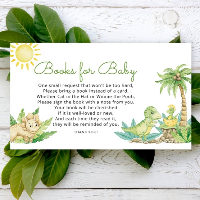 Tarjeta De Recepción Libros de Baby Shower de dinosaurios para bebé (Subido por el creador)