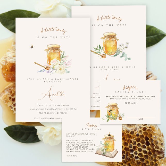 Tarjeta De Recepción Libros de Baby Shower de dulce miel para bebé (Subido por el creador)