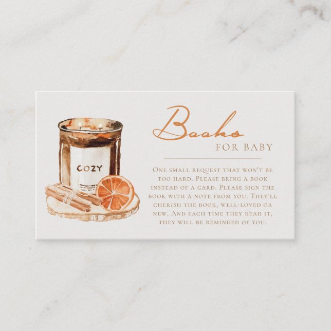 Tarjeta De Recepción Libros de Baby Shower de especias de calabaza para (Anverso)