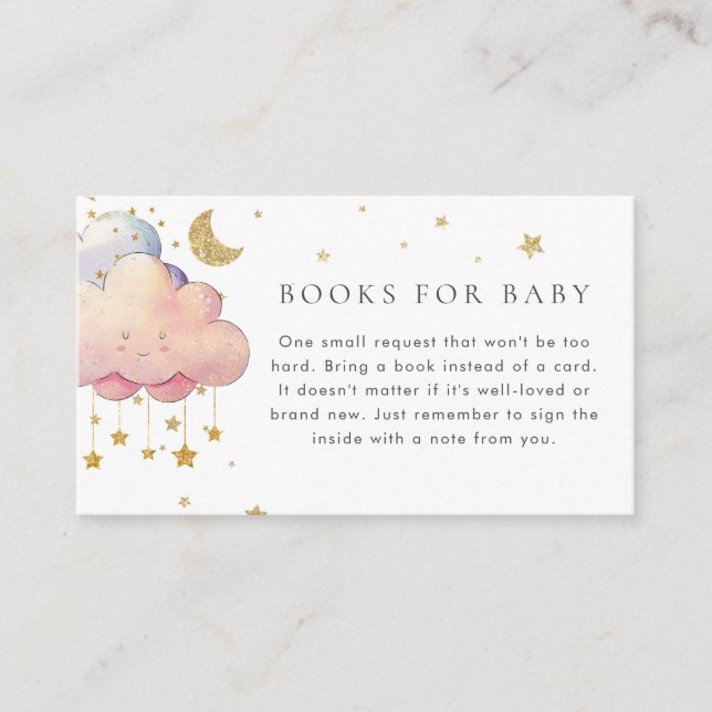 Tarjeta De Recepción Libros de Baby Shower de Estrella Cuta para el Beb (Anverso)