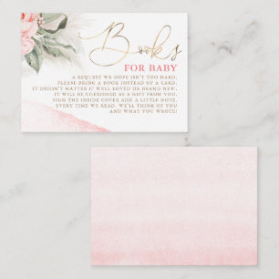 Tarjeta De Recepción Libros De Baby Shower De Flores Rosa Para Bebés