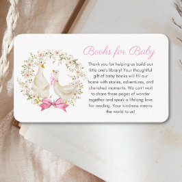 Tarjeta De Recepción Libros de Baby Shower de flores silvestres de gans