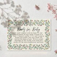 Libros de baby shower de flores silvestres dibujad