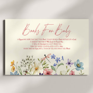 Tarjeta De Recepción Libros De Baby Shower De Flores Silvestres Para Be