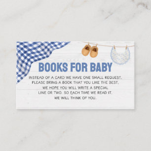 Tarjeta De Recepción Libros de Baby Shower de Fútbol Azul para Bebé