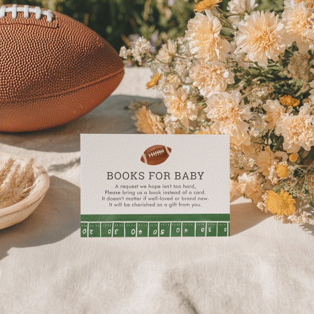 Tarjeta De Recepción Libros de Baby Shower de fútbol para bebé (Subido por el creador)