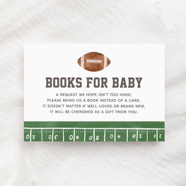 Tarjeta De Recepción Libros de Baby Shower de fútbol para bebé (Subido por el creador)