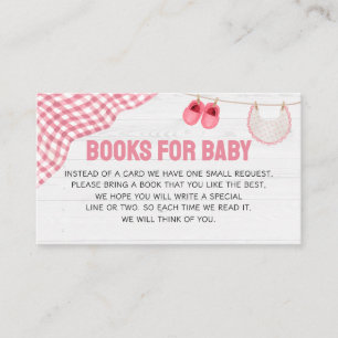 Tarjeta De Recepción Libros de baby shower de fútbol para bebé rosa