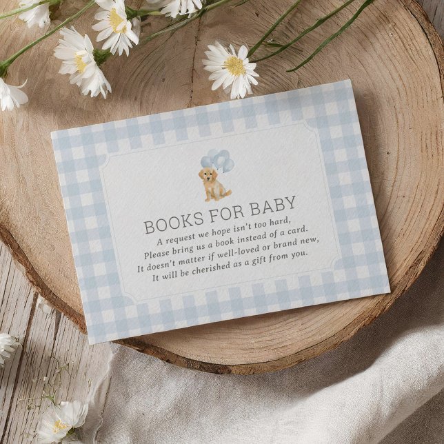 Tarjeta De Recepción Libros de Baby Shower de Golden Retriever para beb (Subido por el creador)