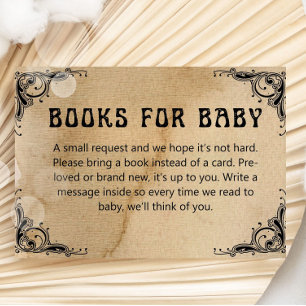 Tarjeta De Recepción Libros de Baby Shower de Halloween para Baby Vinta