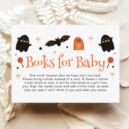 Tarjeta De Recepción Libros de Baby Shower de Halloween para bebé