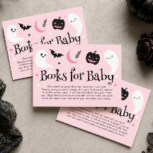 Libros de Baby Shower de Halloween Rosa Lindo para