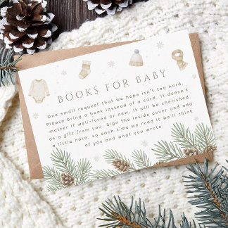 Tarjeta De Recepción Libros de Baby Shower de Invierno para Bebé