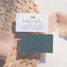 Tarjeta De Recepción Libros De Baby Shower De La Corona Azul Del Prínci
