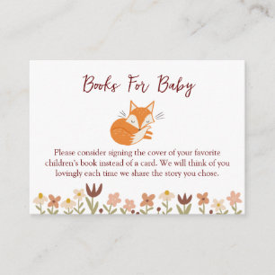 Tarjeta De Recepción Libros de Baby Shower de la Fox Cute para el bebé