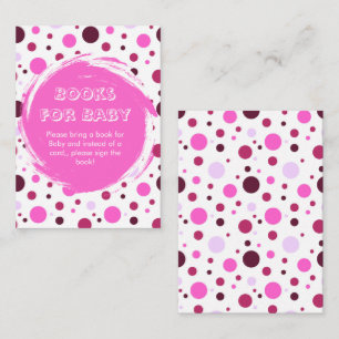 Tarjeta De Recepción Libros de Baby Shower de lunares rosados para bebé