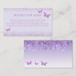 Tarjeta De Recepción Libros De Baby Shower De Mariposa Púrpura Para Beb