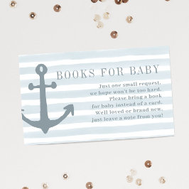 Tarjeta De Recepción Libros de Baby Shower de Nautical Blue Boy para be