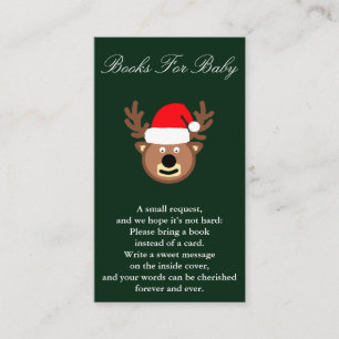 Tarjeta De Recepción Libros de baby shower de Navidad de reno para tarj