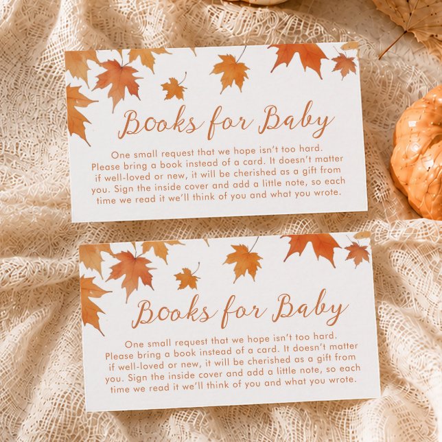 Tarjeta De Recepción Libros de Baby Shower de Otoño para Bebé (Subido por el creador)