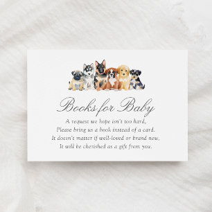 Tarjeta De Recepción Libros de Baby Shower de perros copiosos para bebé