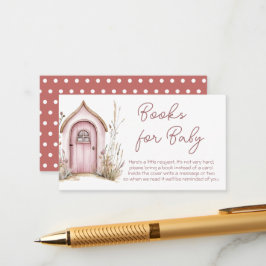 Tarjeta De Recepción Libros de Baby Shower de Pink Woodland Fairies
