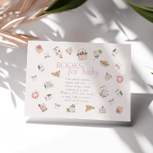 Tarjeta De Recepción Libros de baby shower de postre de fresa para bebé