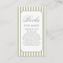 Libros de Baby Shower de Rayas Verde Salvia para T