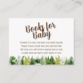 Tarjeta De Recepción Libros de Baby Shower de Safari Jungle para bebés