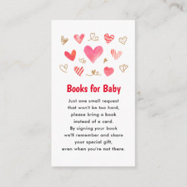 Tarjeta De Recepción Libros de Baby Shower de San Valentín para bebé