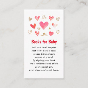 Tarjeta De Recepción Libros de Baby Shower de San Valentín para bebé