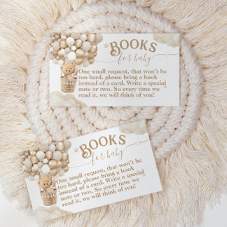 Tarjeta De Recepción Libros de Baby Shower de Teddy Bear Balloon Bearly