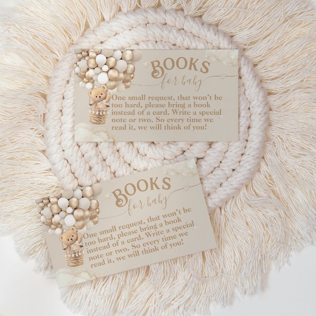 Tarjeta De Recepción Libros de Baby Shower de Teddy Bear Balloon Bearly (Subido por el creador)
