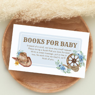 Tarjeta De Recepción Libros de Baby Shower de Vaquero para Bebé