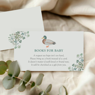 Tarjeta De Recepción Libros De Baby Shower De Verdor De Pato Para El Be