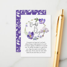 Libros de Baby Shower de violeta de flor silvestre