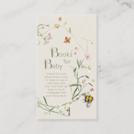 Tarjeta De Recepción Libros de Baby Shower de Wildflower Bee Beige para