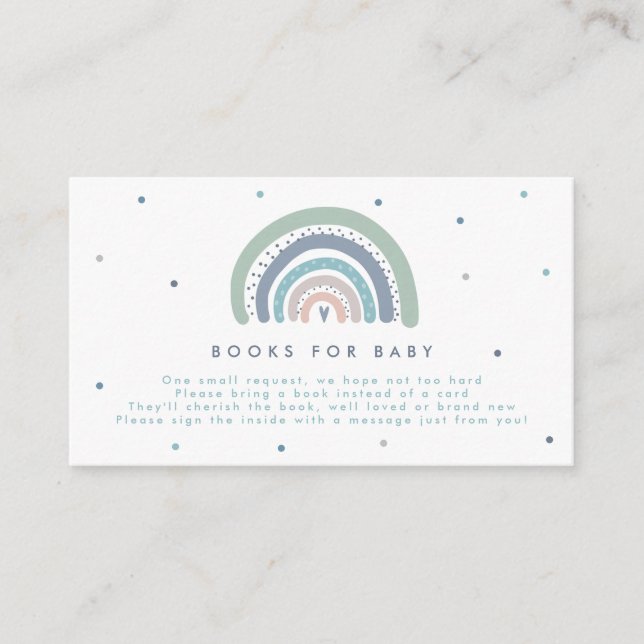 Tarjeta De Recepción Libros de Baby Shower del arcoiris Pastel silencia (Anverso)