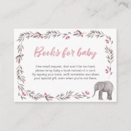 Tarjeta De Recepción Libros de Baby Shower del elefante para el bebé