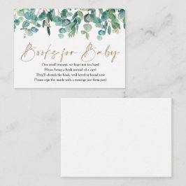 Tarjeta De Recepción Libros De Baby Shower Eucalyptus Greenery Para Beb