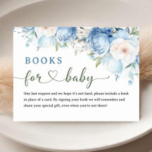 Libros De Baby Shower Floral Azul Para Bebés
