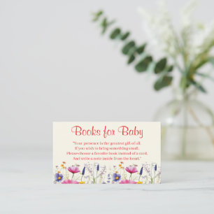 Tarjeta De Recepción Libros de baby shower florales de flores silvestre