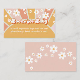 Tarjeta De Recepción Libros de Baby Shower Groovy Baby Retro para el be