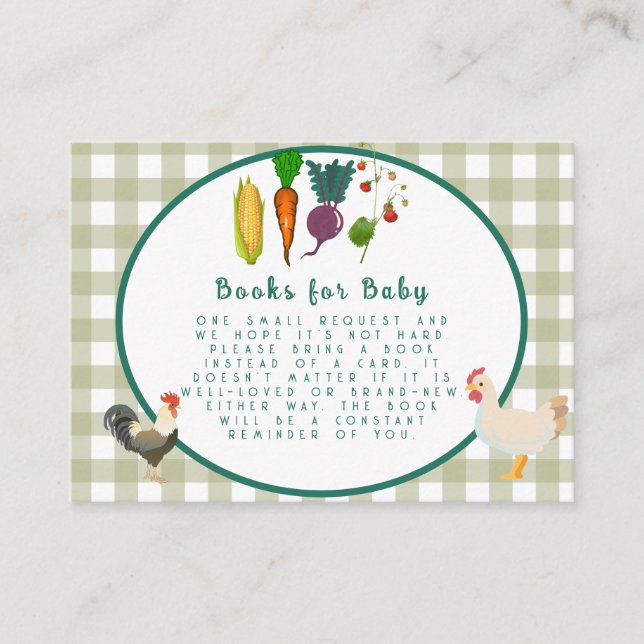 Tarjeta De Recepción Libros de Baby Shower locales para bebé (Anverso)