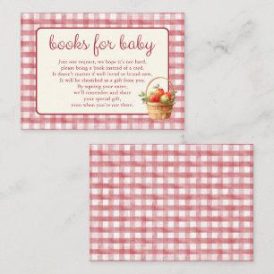 Tarjeta De Recepción Libros de Baby Shower Manzana Roja De Nuestro Ojo