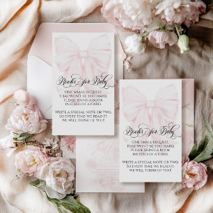 Tarjeta De Recepción Libros de Baby Shower modernos y elegantes Chicas