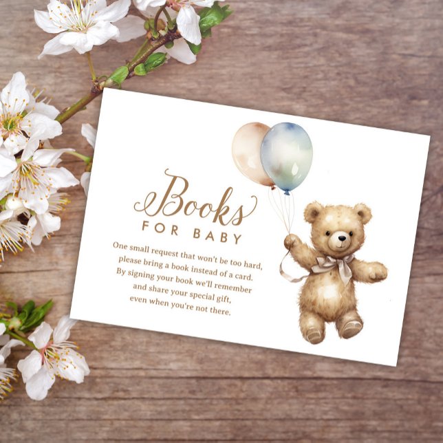 Tarjeta De Recepción Libros de Baby Shower Neutral Teddy Bear para bebé (Subido por el creador)